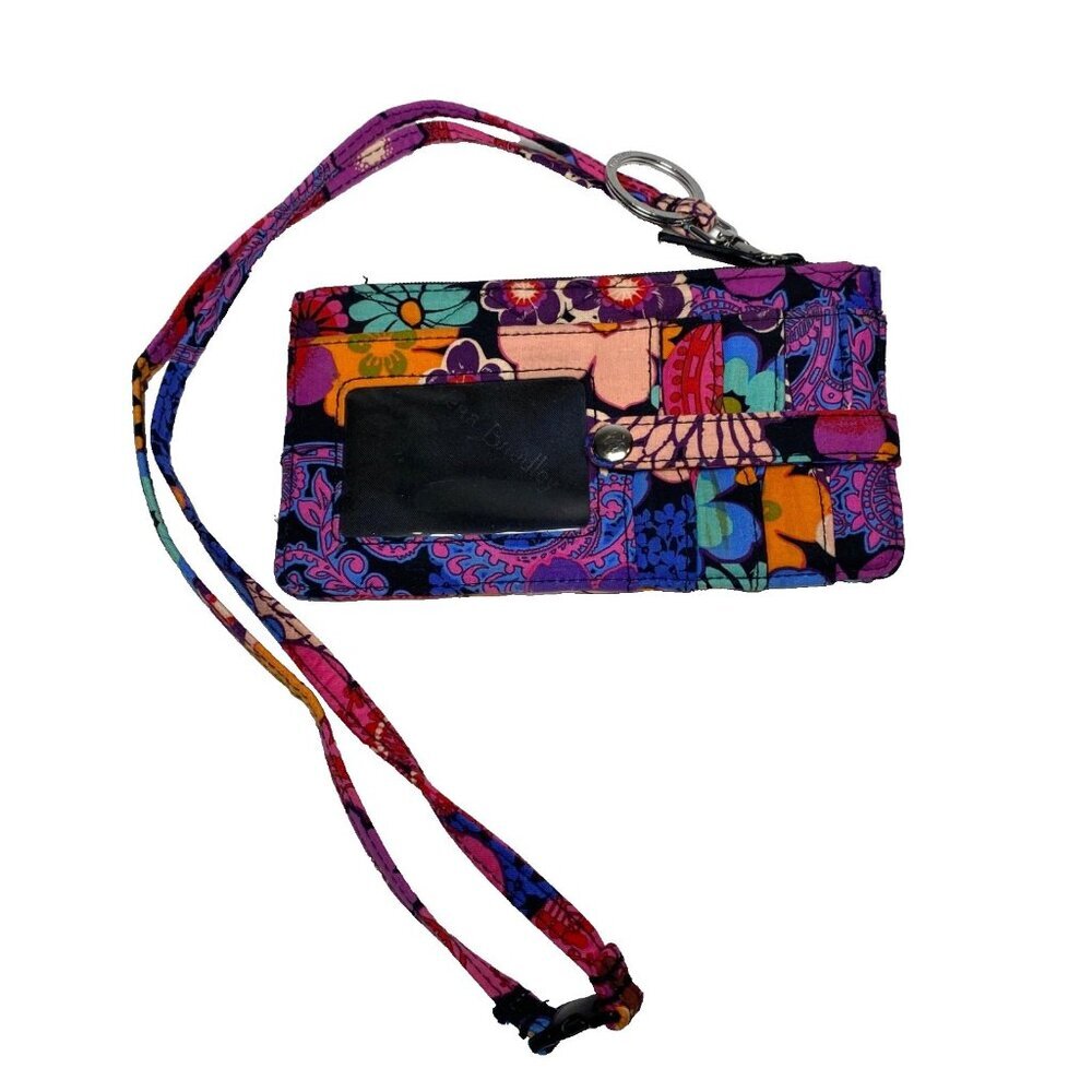 Vera Bradley Wristlet Clutch in Floral Fiesta Quilted Detachable Strap Colorful